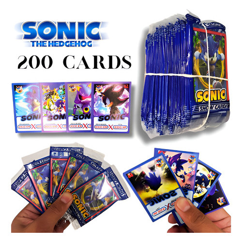 Kit 200 Cards Sonic Tails Shadow Exclusiva 50 Envelopes Bafo