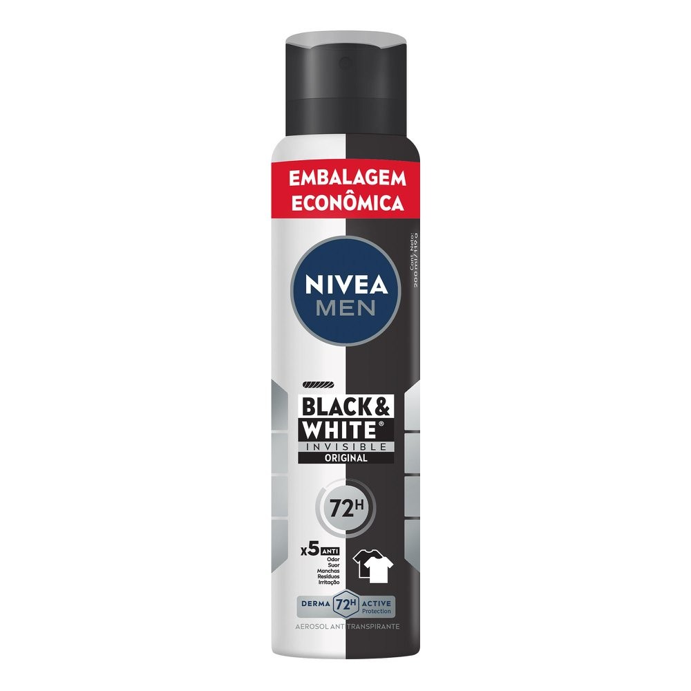 Desodorante Nivea Men Invisible Black & White Aerosol Antitranspirante 200ml - Beauty