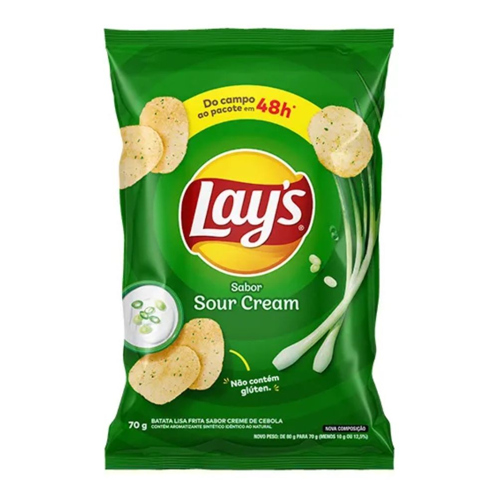 Batata Lays Sour Cream com 70g - Food & Beverages