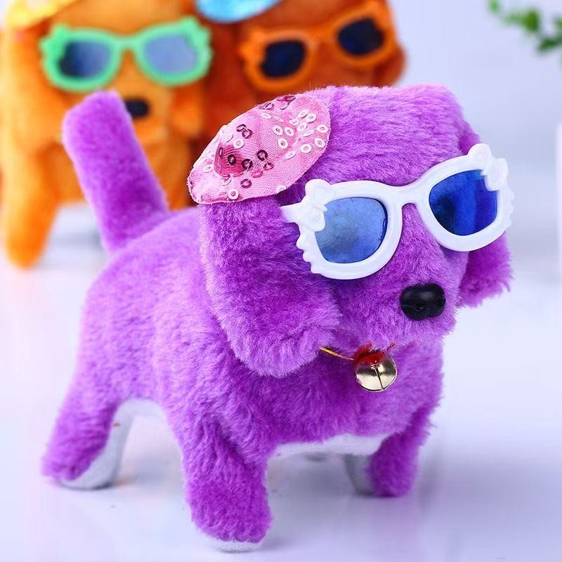 Brinquedo De Cachorrinho - Cachorro Pelúcia com Som e Movimento Anda a Pilha com Óculos e Acessório em Oferta na Shopee