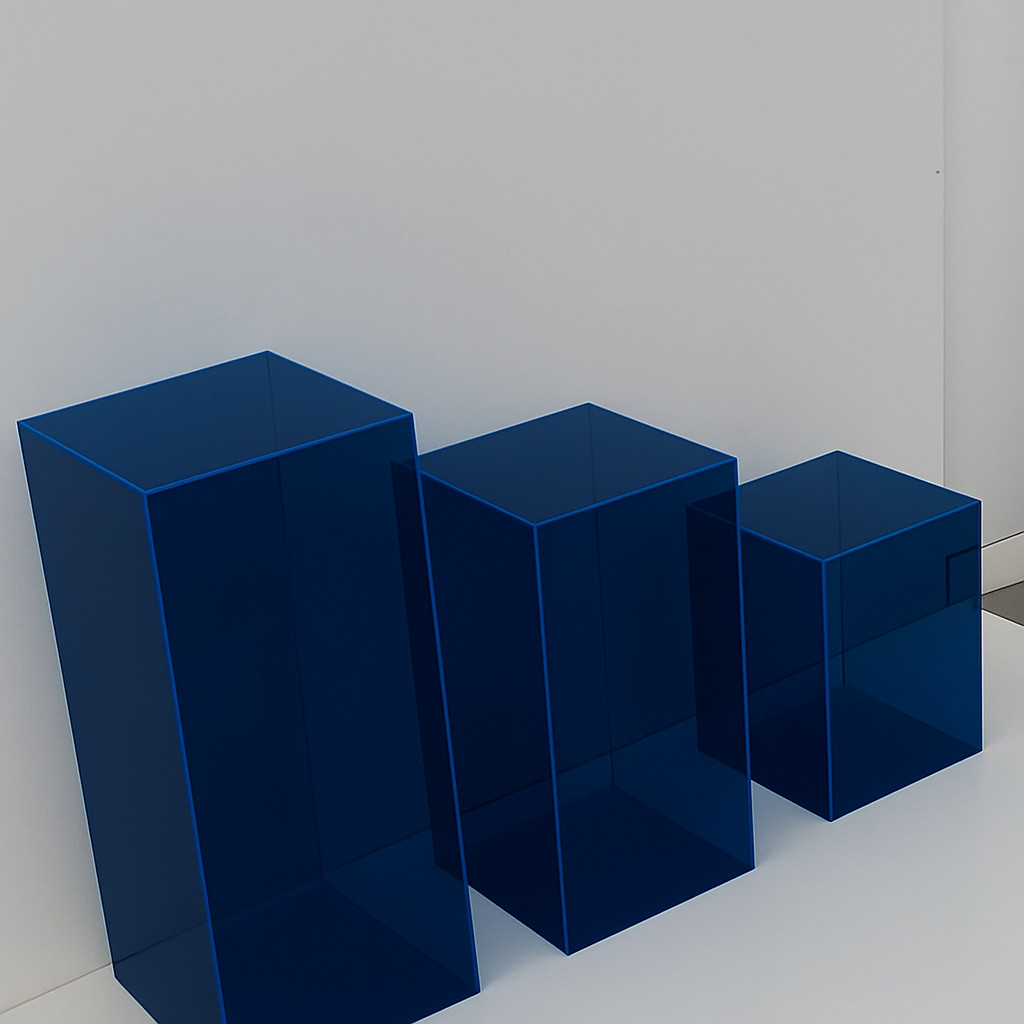 Trio De Cubos Em Acrílico Colorido 3mm - Diversas Cores + Case de MDF 6mm