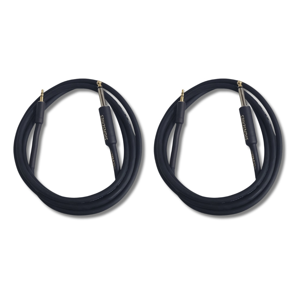 Kit 2 Cabo P2 Estereo + P10 Macho Mono 1.52m 0.30mm Dj Series Mac Cabos
