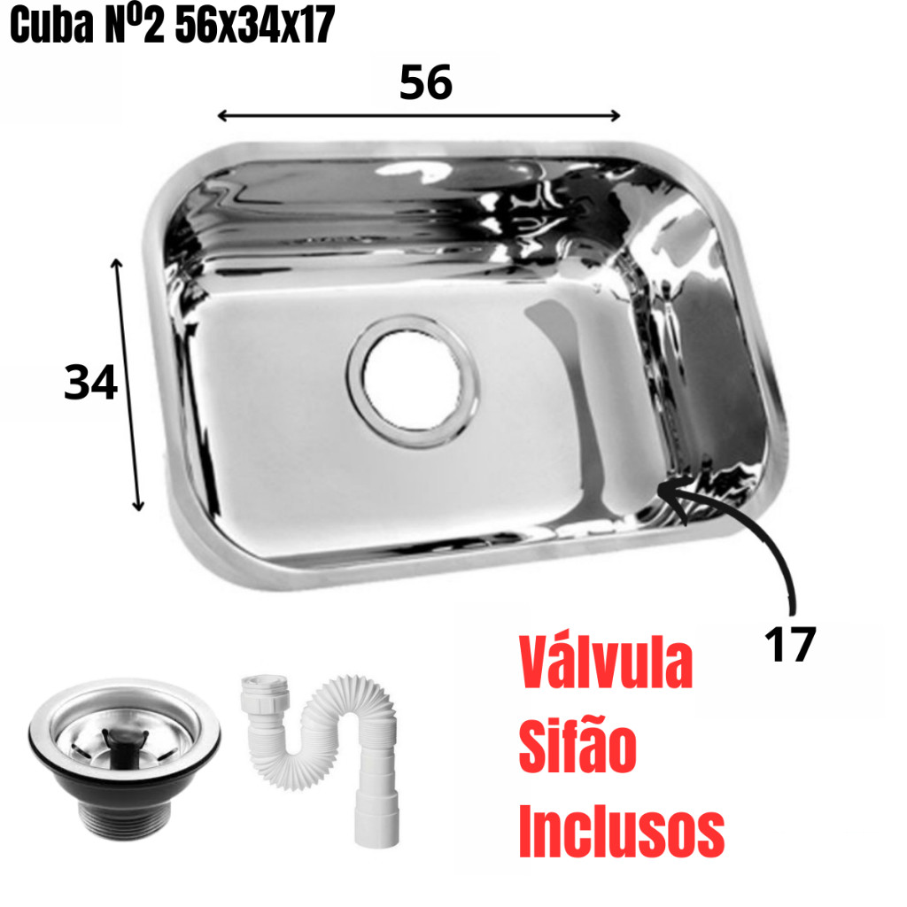 Cubas Inox 56x34x17 Alto Brilho: Onde Comprar | BuscaProdutos