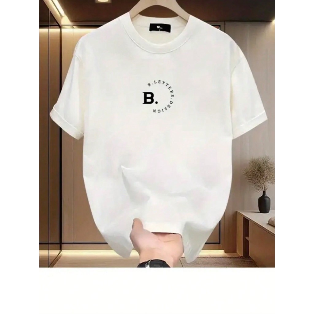 Camiseta Masculina Camiseta B.Leters Lançamento Camisa 100% Algodão Camiseta 30.1 Penteada Unissex