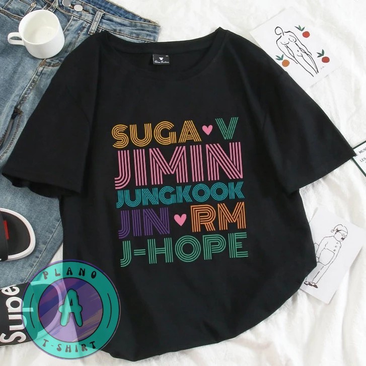 CAMISETA GEEK BTS K-pop Blusa  Oversized Jungkook Jim Hope Camisa TREND ACADEMIA ENVIO IMEDIATO