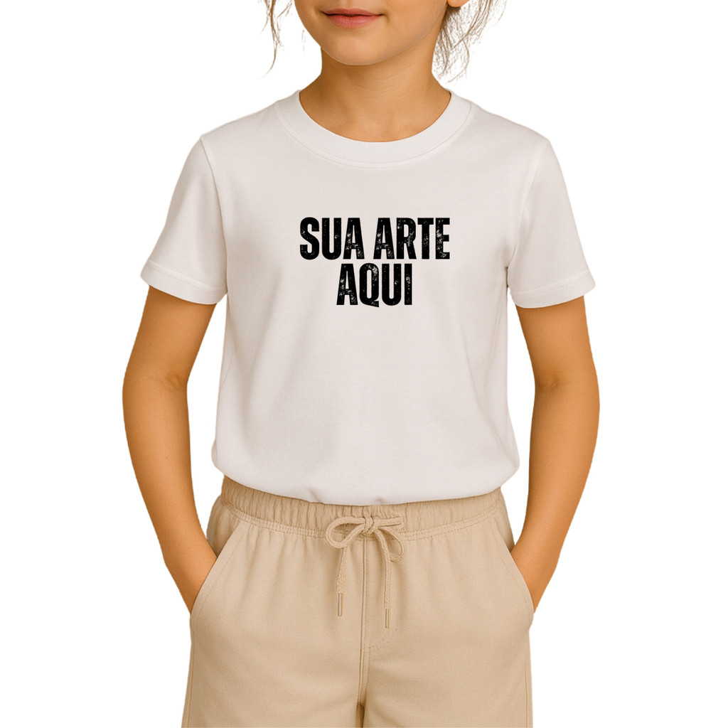 Camiseta Infantil Menino Menina 100% Algodão Personalizada Frase Logo Foto Desenho Festa Aniversário