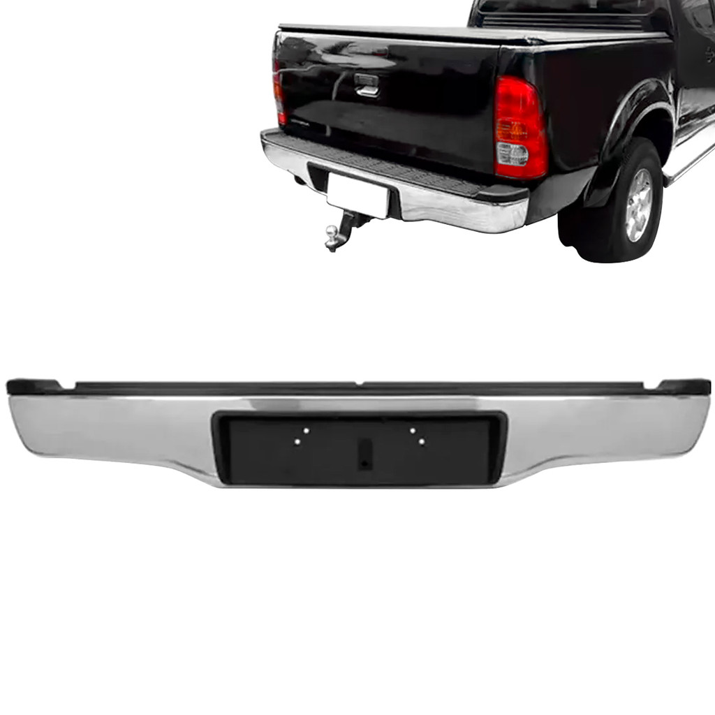 Parachoque Traseiro Hilux Srv 05 06 07 2008 2009 2010 2011 2012 2013 2014 2015 Cromado Com Suporte em Oferta na Shopee
