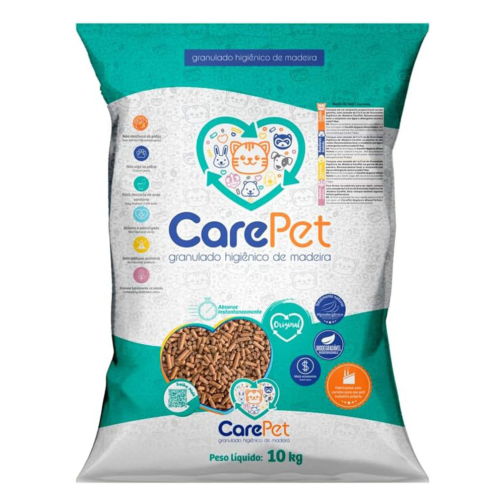 Granulado Higiênico Care Pet Madeira Biodegradável 10kg