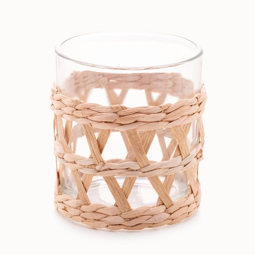 4 Copos Baixos Wolff de Vidro com Sisal 320ml em Oferta na Shopee