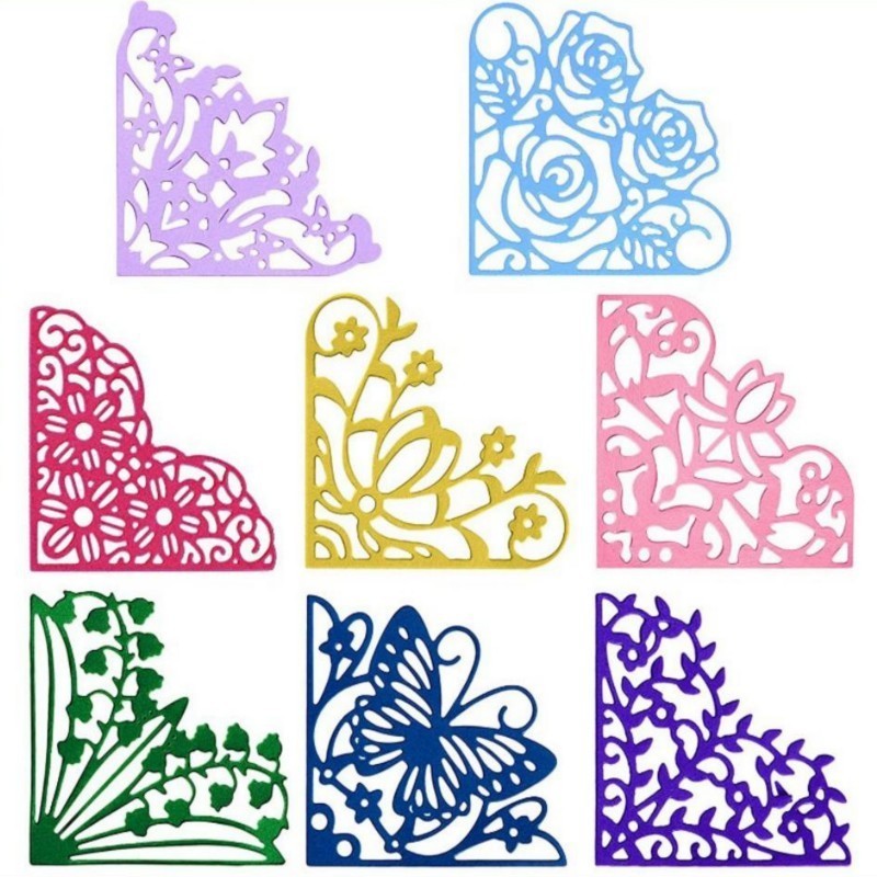 Diy 8 Peças Triângulo de Renda Triangular Molde de Aço Carbono em relevo Molde de Papel para Crianças Molde de Corte do Clube de Artesanato