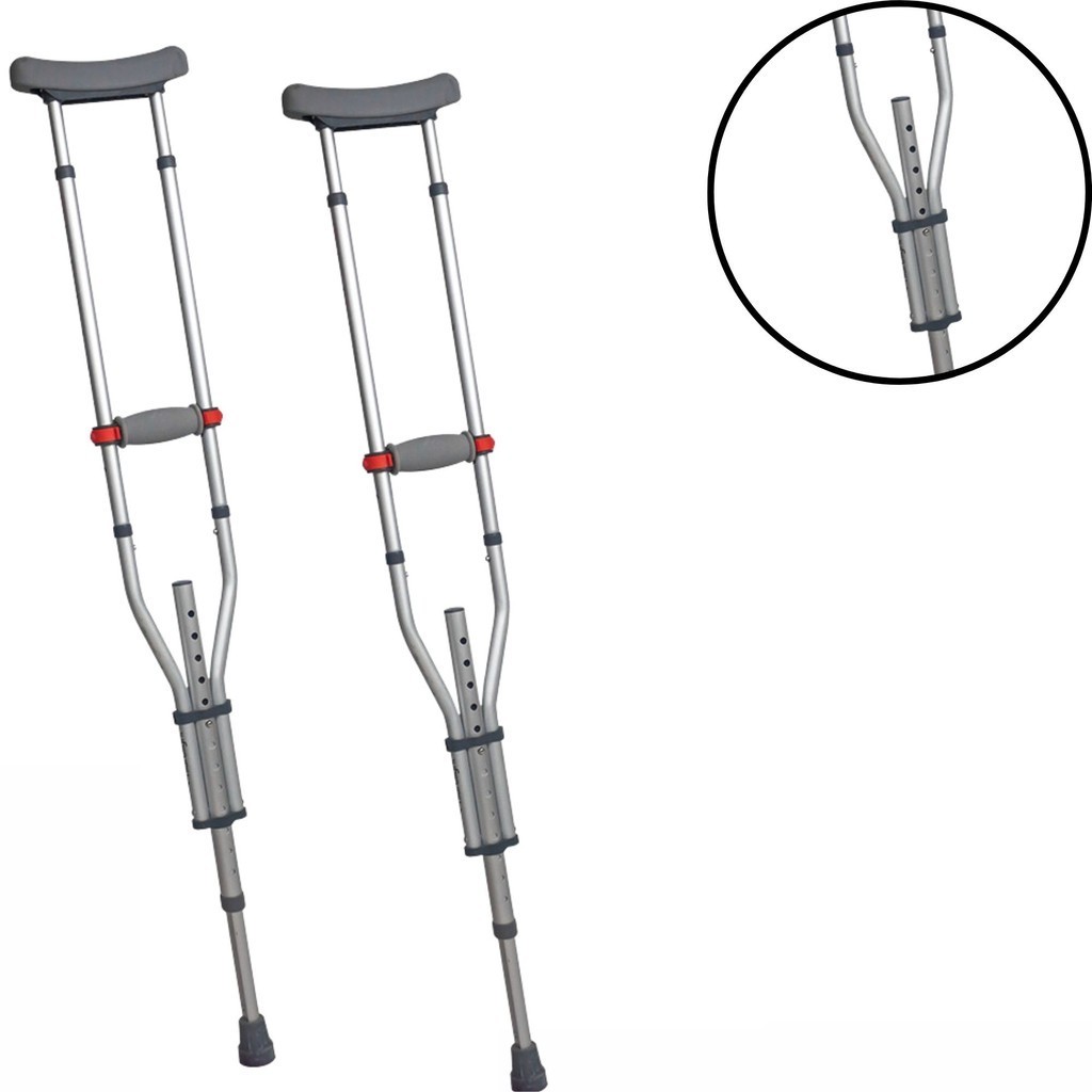 Par de Muleta Axilar 3 em 1 Aluminio até 130kg Ajustavel Hidrolight