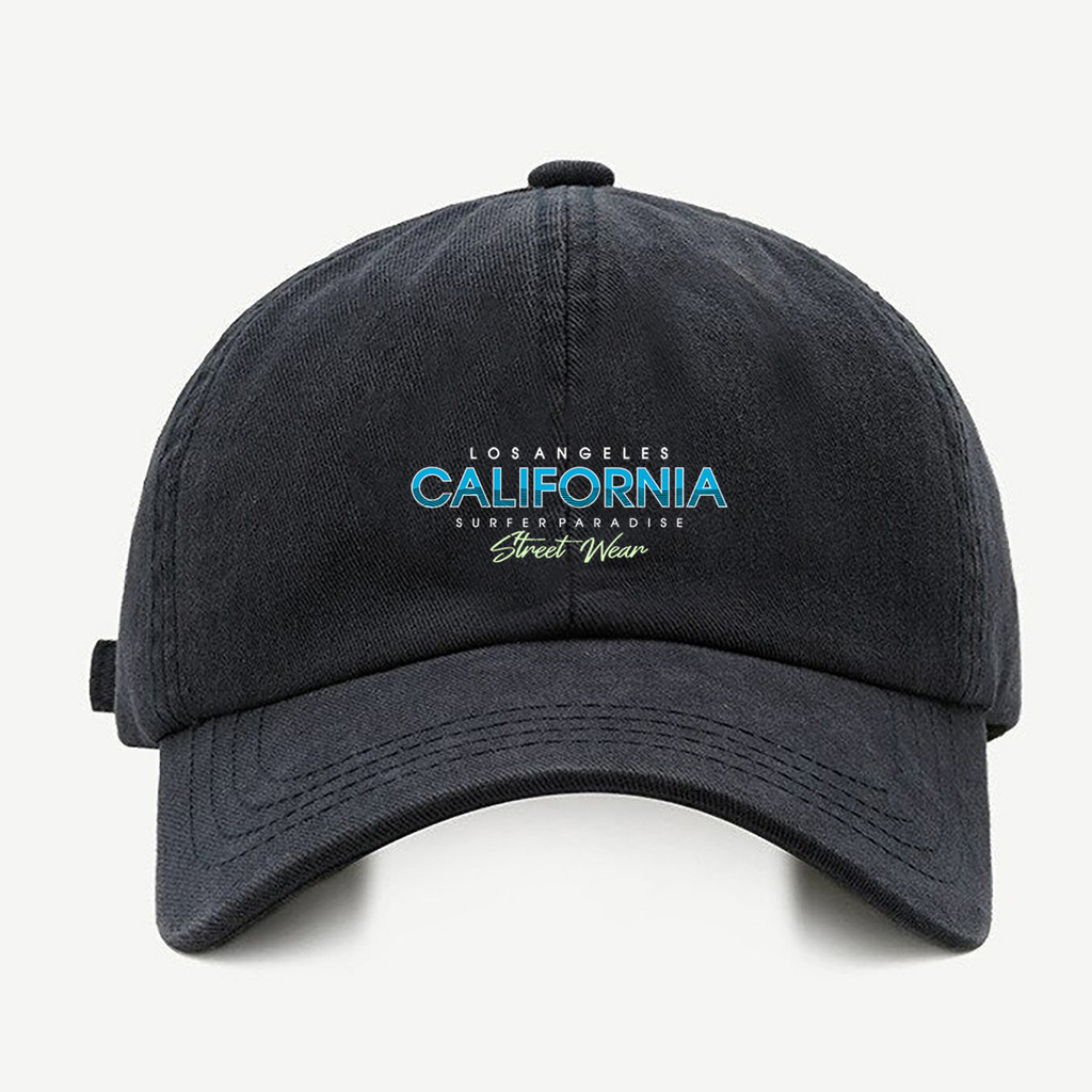 Bone baseball masculino preto California Surf ParadiseCom regualgem cores bege e branco