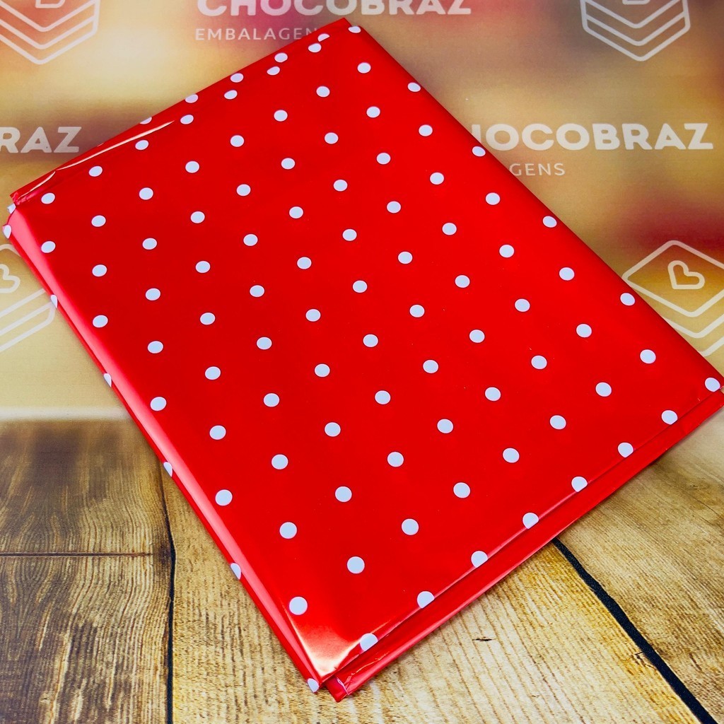 10~50 TOALHAS P/ MESA FESTA POA VERMELHO/BRANCO BOPP PEROLA  78X78 INOVE - Home & Living