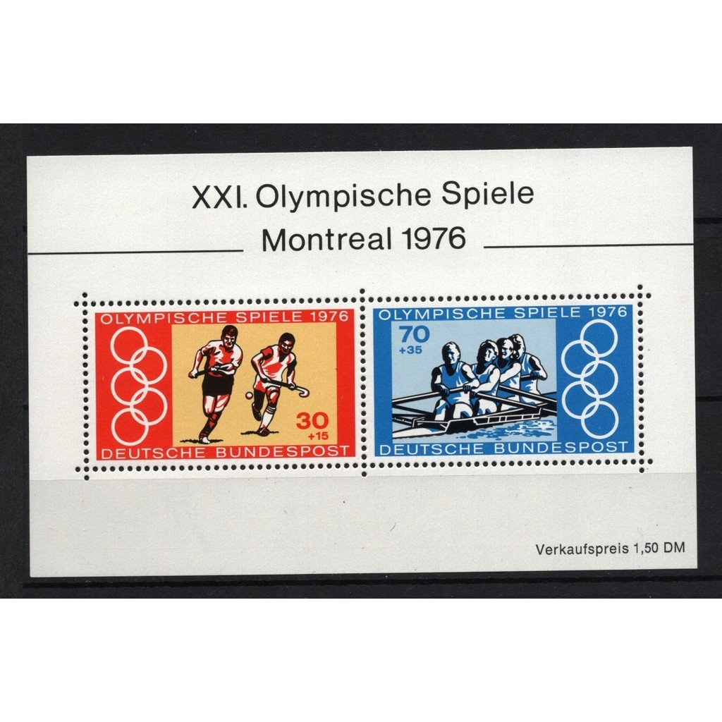 Selos ALEMANHA BUNDESPOST - BLOCO NOVO / Selos - TEMÁTICA OLÍMPIADAS, ESPORTES - 1976