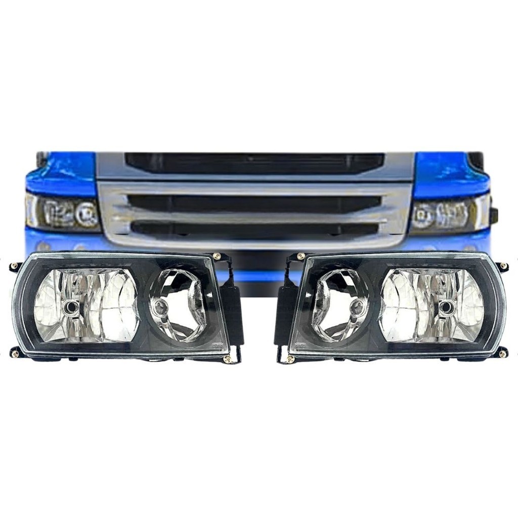 Par Farol Compatível Scania Serie 5 S5 PGR Mascara Negra