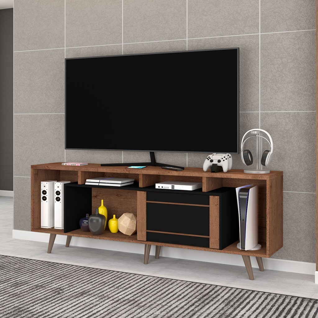 Rack para TV Até 75 Polegadas Roma 1 Porta 1 Prateleira - Atualle Móveis - Home & Living