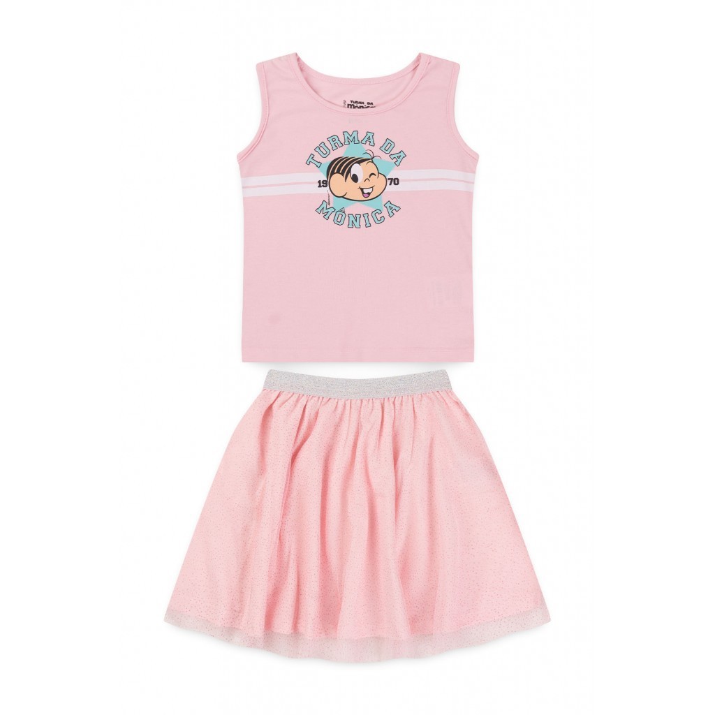 Conjunto Feminino Infantil Super Estrela - Turma da Mônica