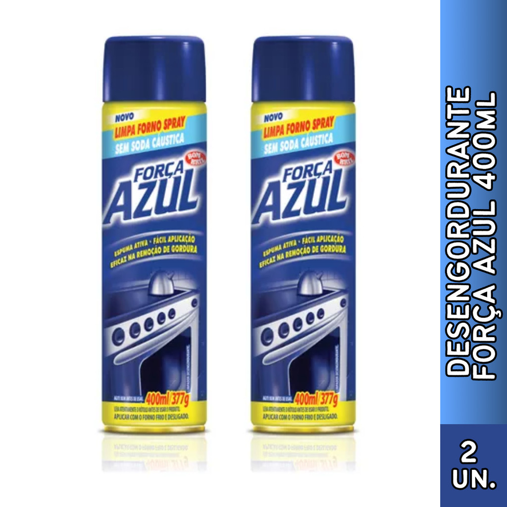 KIT COM 2 Espuma Ativada Limpa Forno Spray Força Azul Bombril 400 ml em Oferta na Shopee