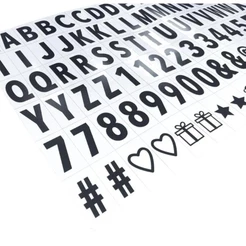 Letras Pretas Para Luminária Letreiro De Cinema Light A4 Ideal para decoração de festa