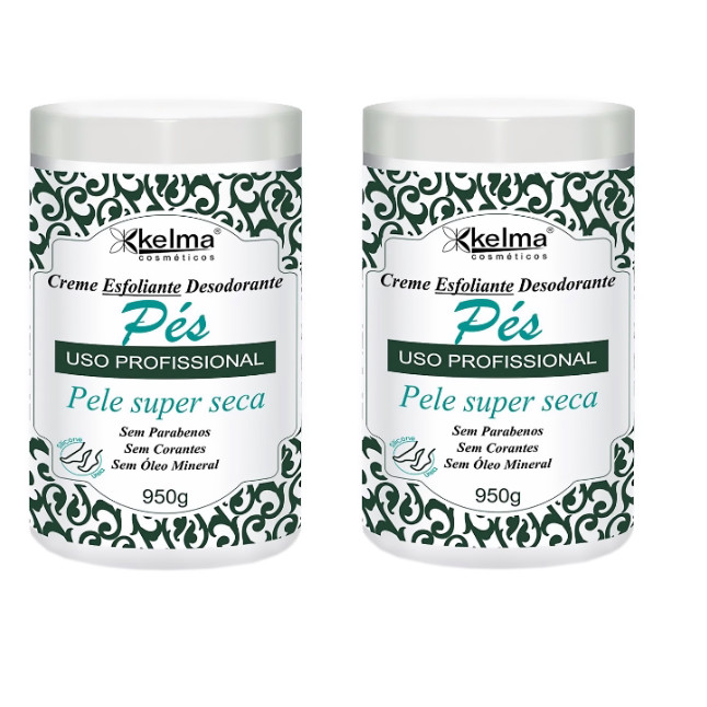 Kit C/ 2 Pote De Creme Esfoliante Para Pés Kelma 950g