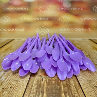 50 COLHER SOBREMESA  LILAS ( LAV. ) BELLO FESTAS em Oferta na Shopee