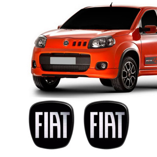 Kit 2 Adesivos Emblema Fiat Novo Uno Preto Black 2011/2021 em Oferta na Shopee