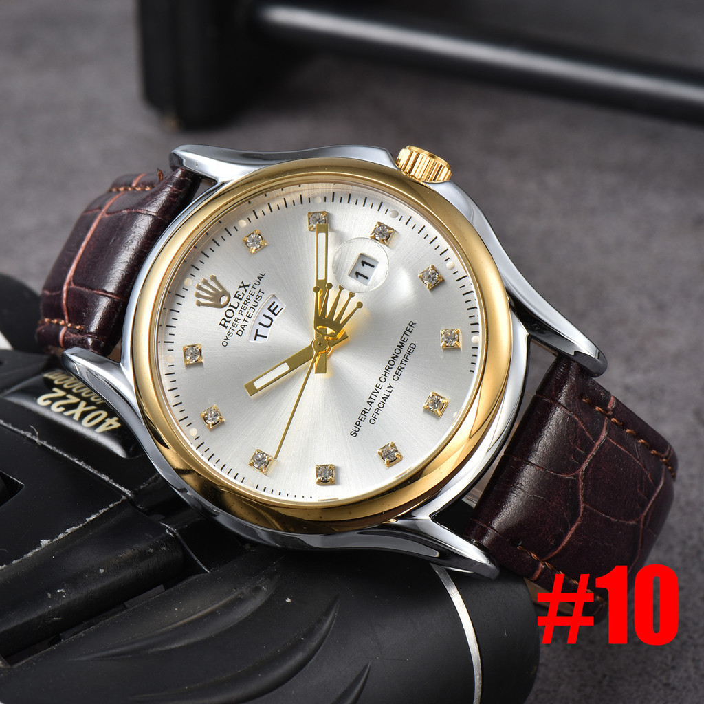 Calendário Quartzo Relógio Masculino Cinto De Couro ROL