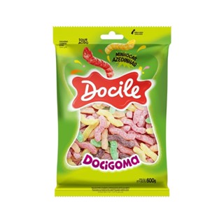 Bala de Goma Minhocas Azedinhas 600g - Docile em Oferta na Shopee