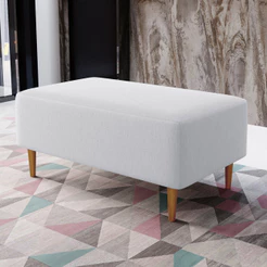 Puff Decorativo Sala de Estar Cléo W01 Pés Palito 90 cm - Lyam Decor
