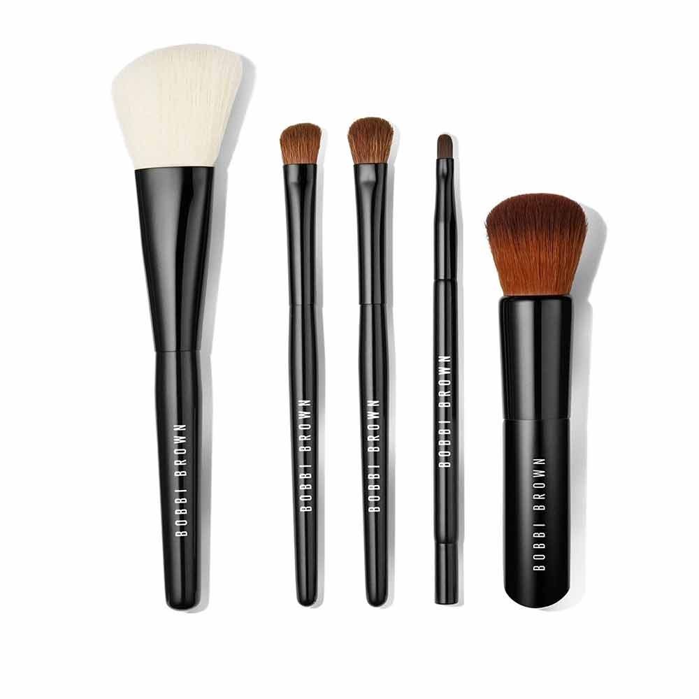 5PCS All Artistry Brush Set Full-coverage face brush, angled face brush, eyeshadow brush, ultra-fine eyeliner brush, angled eyeshadow brush