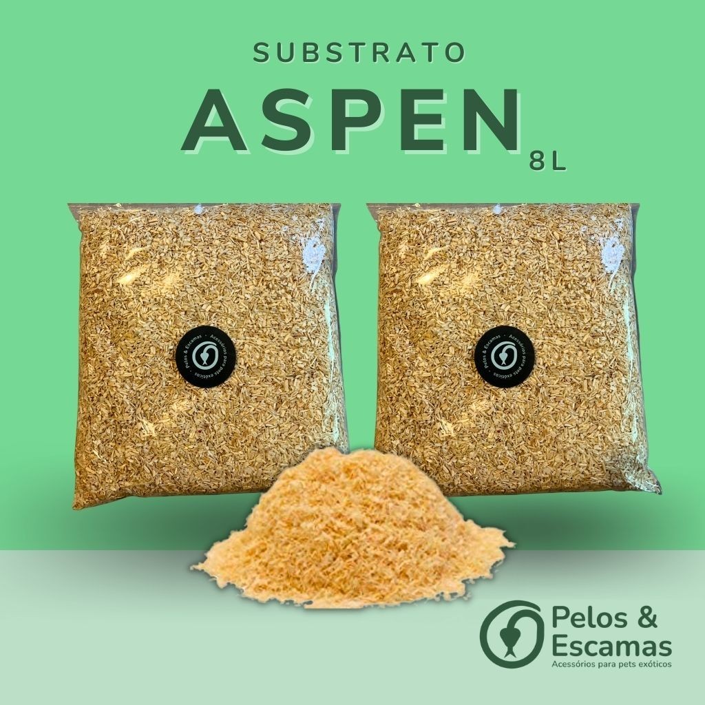 Substrato Aspen 8 Litros (1Kg) - Serragem Para Répteis e Roedores