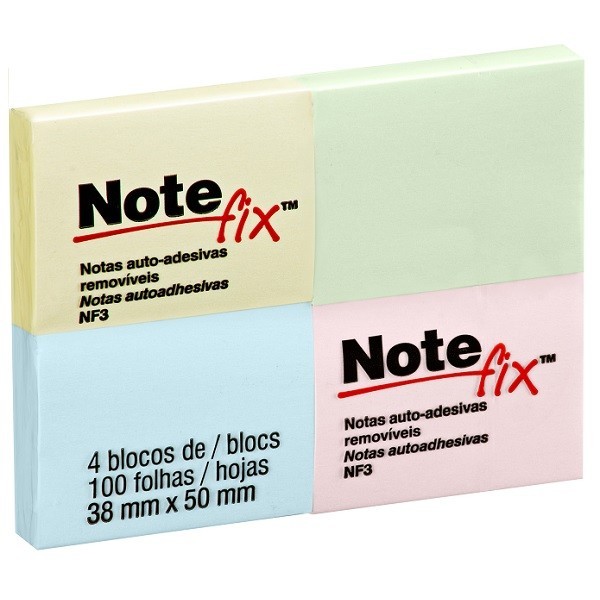 POST-IT Notefix 4 Cores 3M 38X50MM 4 Blocos 100 Folhas Cada em Oferta na Shopee