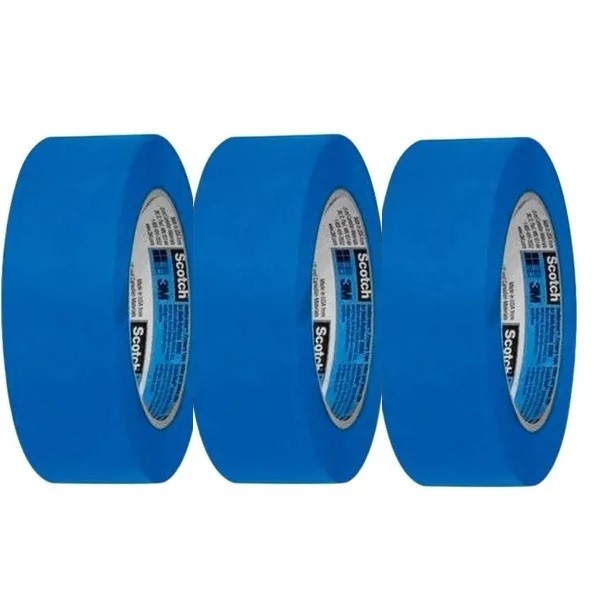 Kit com 3 Fita Crepe Blue Tape Profissional 3M 48MM X 50M - Stationery