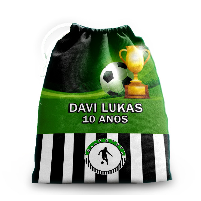 10 sacolinhas personalizada tecido FUTEBOL  para lembrancinhas de festa de aniversario 30cmx20cm
