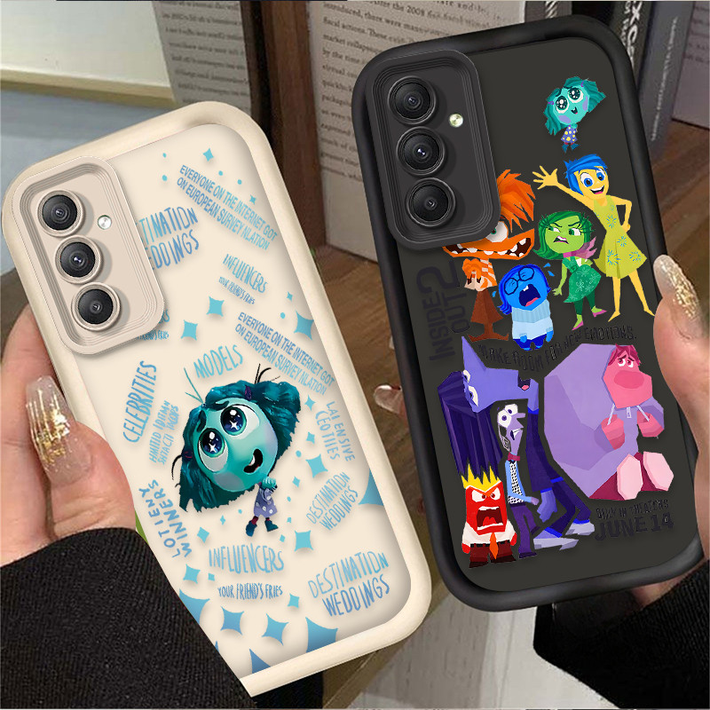 Para Samsung A73 A72 A71 A55 A54 A53 A52S A51 A50 A35 A25 A34 A33 A32 Disney Inside Out 2 Capa De Silicone Líquido Com