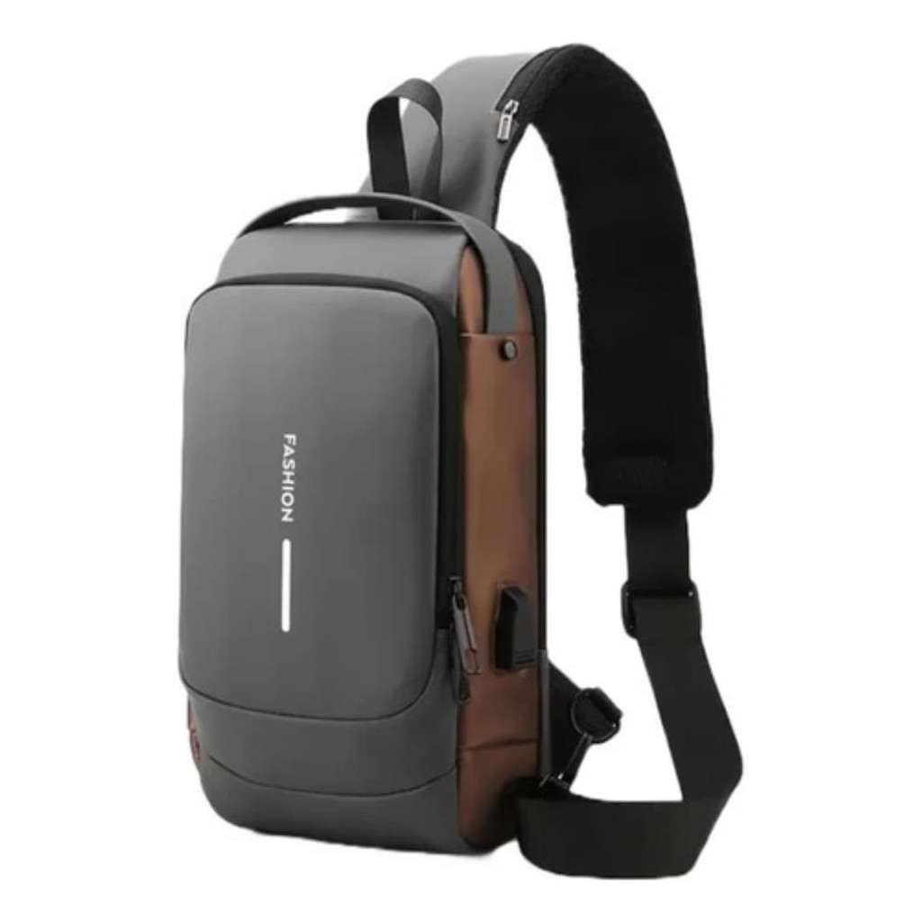 Bolsa Mochila De Ombro Anti-roubo Transversal Usb Pochete