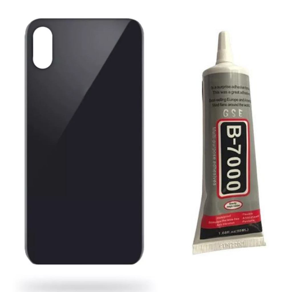 Tampa Traseira Para iPhone X  Cinza  + Cola 110ml