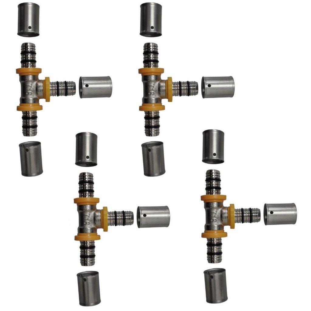 Kit 4 Te Tee Gás Encanado 16-16 16mm Tubo Pex Multicamadas