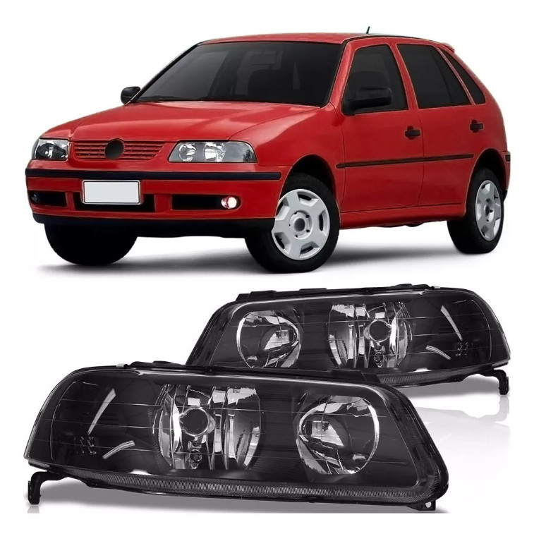 Farol Mascara Negra Gol G3 05 04 03 02 01 00 99 Foco Duplo