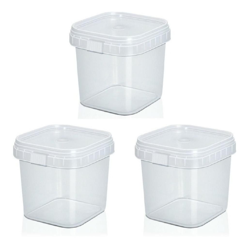 300un Pote Quadrado Com Lacre Bolo No Pote Descartável 220ml