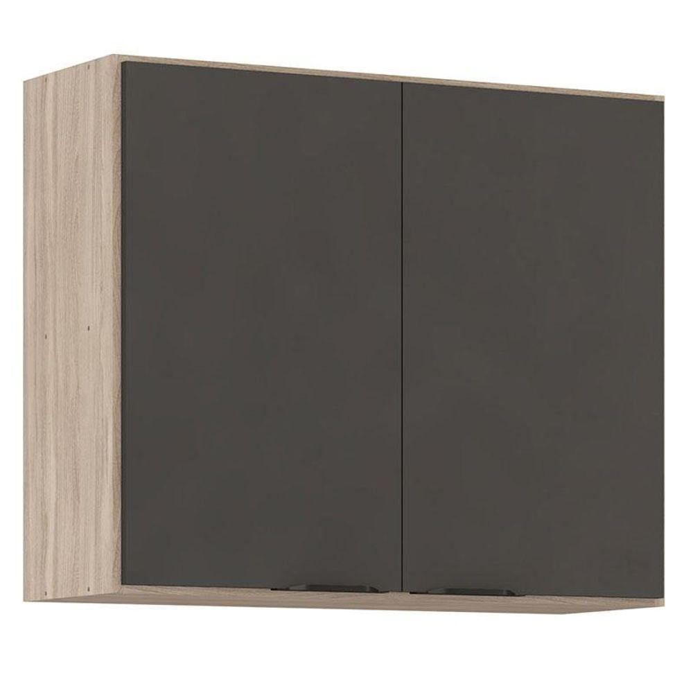 Armário Aéreo Para Cozinha Firenze 2 Portas Avena Grafito - Demóbile em Oferta na Shopee