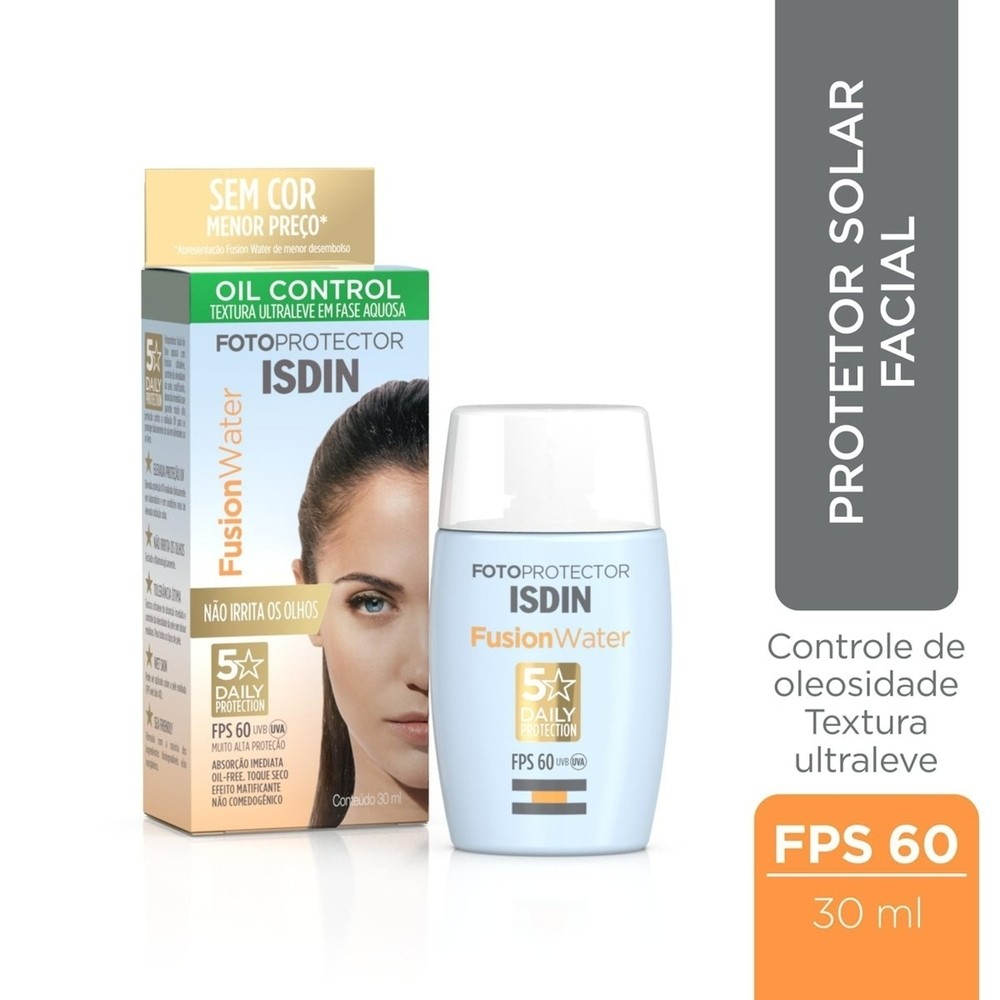 Fotoprotetor Isdin Fusion Water Oil Control FPS60 30ml - Beauty