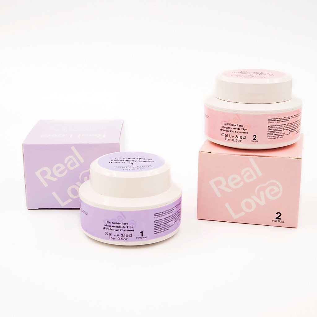 Gel Sólido De Alongamento Para Tips Powder Gel Cremoso - Real Love