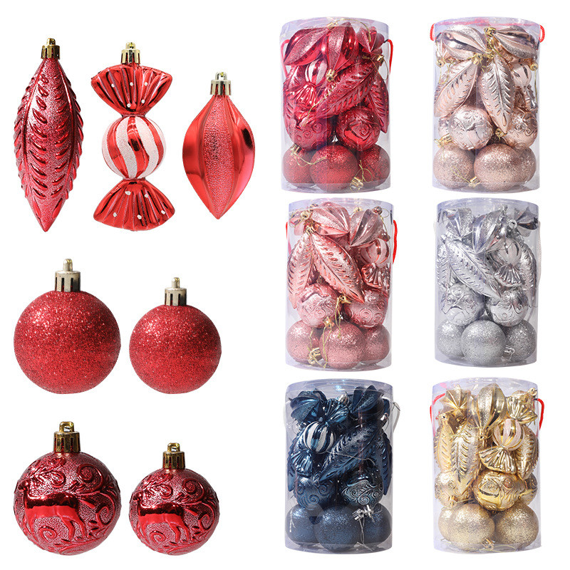 Conjunto de Bolas de Natal Decoração de Natal Decoração de Natal Árvore de Natal Pingente Decoração de Natal 3-6CM Bola de Natal em forma de bola especial