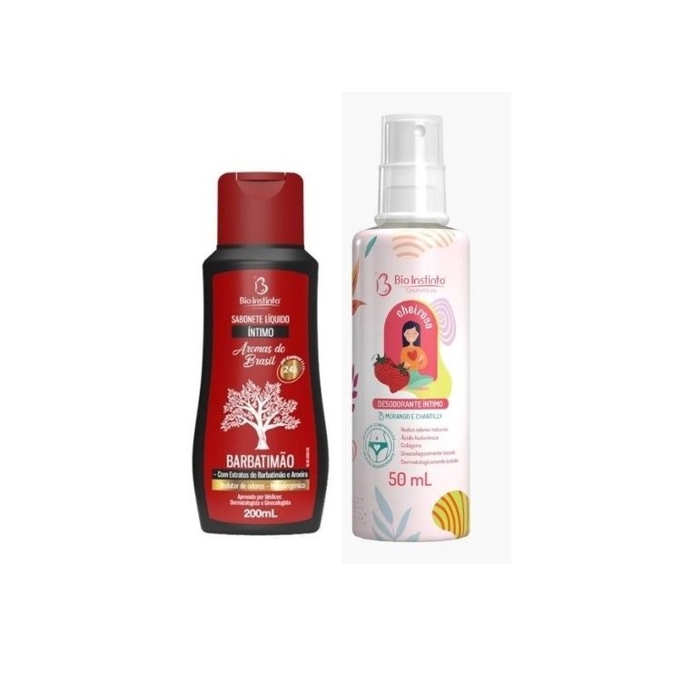Kit 1 Sabonete Líquido Íntimo Barbatimão e Aroeira + 1 Desodorante Íntimo Morango e Chantilly – Bio Instinto em Oferta na Shopee