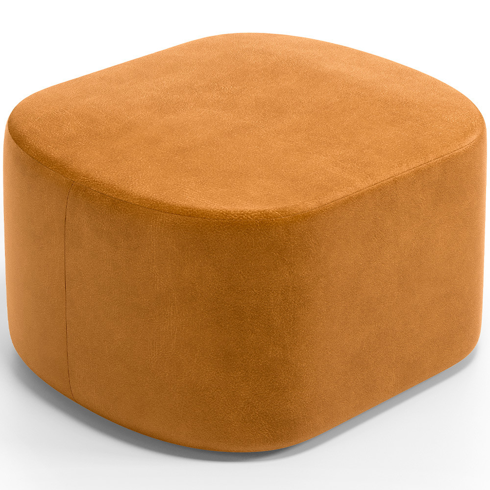 Puff Decorativo Orgânico para Living Quarto 70cm Doha W01 Couríssimo Whisky - Lyam Decor - Home & Living