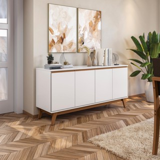 Aparador Kappesberg 4 Portas Branco 156cm em Oferta na Shopee