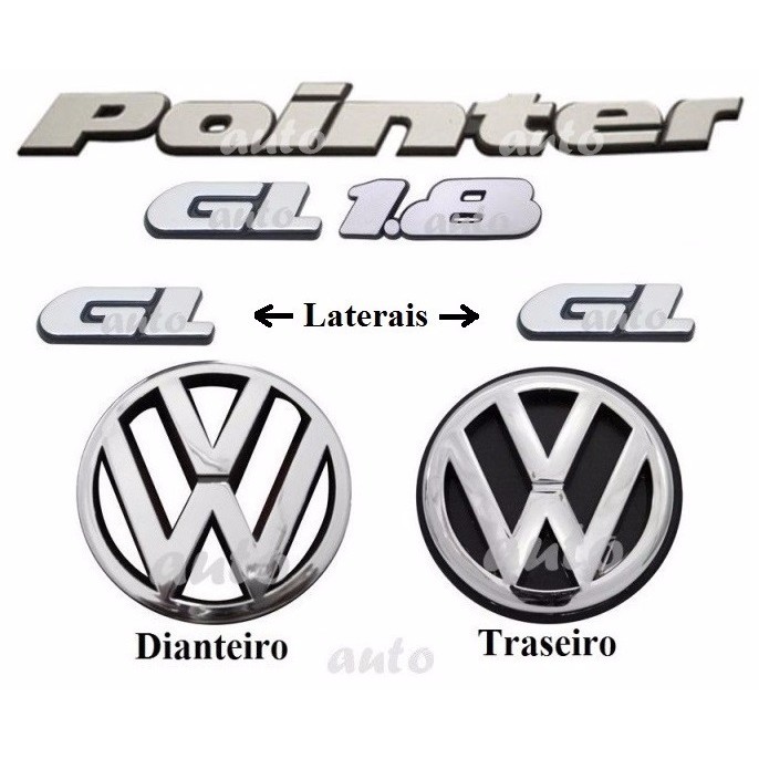 Kit Emblemas Pointer Gl 1.8 + Laterais Gl - Modelo Original