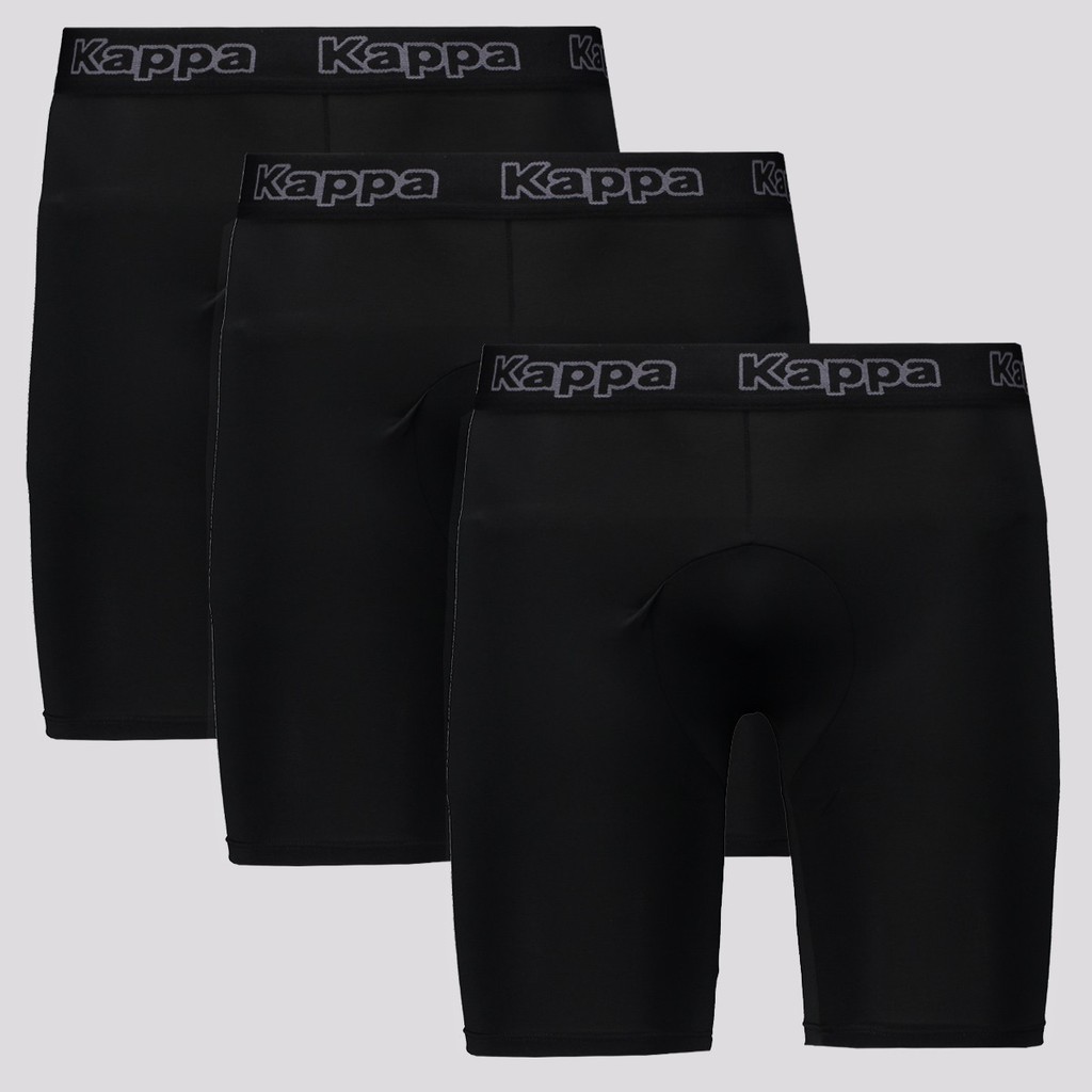 Kit 3 Bermudas Térmicas Kappa Belquior Preta em Oferta na Shopee