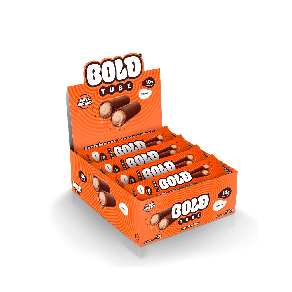 Chocolate Proteico BOLD Tube Paçoca 10g de Proteína (12 Unidades)